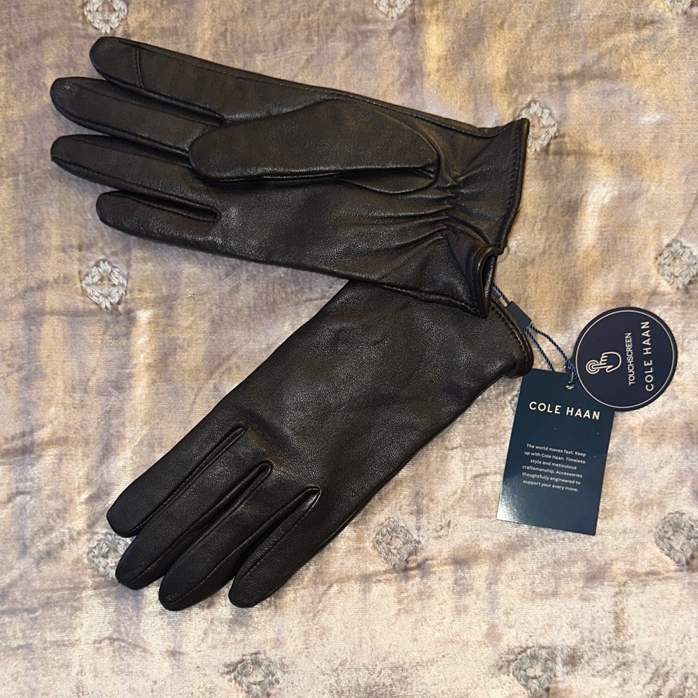 Cole Haan Classic Dark Brown Leather Gloves